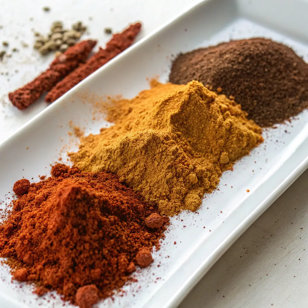 Best Homemade Chili Seasoning Recipe (Bold Flavor in Minutes) chili seasoning recipe spices for chili seasoning recipe laid on a plate